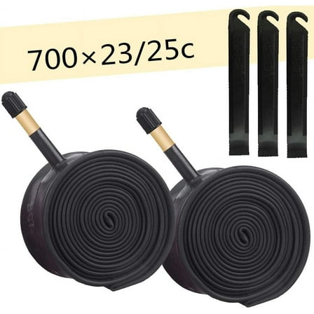 700x23/25c Bike Tube with 3 Tire Levers,Bike Replacement Inner Tubes Schrader Valve 48mm Bicycle Tube 23/25-622Bike Tube for Road Bikes