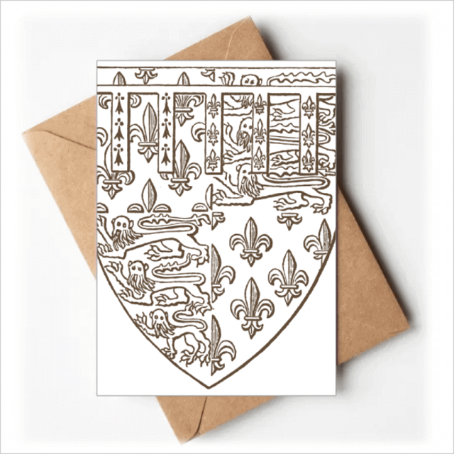 Baroque Art Lion Shield Illustration Pattern Greeting Cards You are Invited Invitations