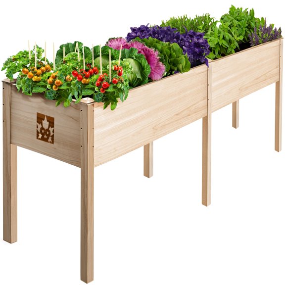 Cama de jardín elevada Maple99, 72 x 58 x 76 cm, madera de cedro natural