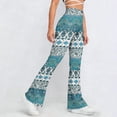 thumbnail image 6 of Abomasnow Women High Waisted Flare Leggings Boho Floral Print Hidden Scrunch Bootcut Bell Bottoms Yoga Pants, 6 of 9