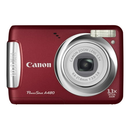 Canon PowerShot A480 - Digital camera - compact - 10.0 MP - 3.3x optical zoom - red
