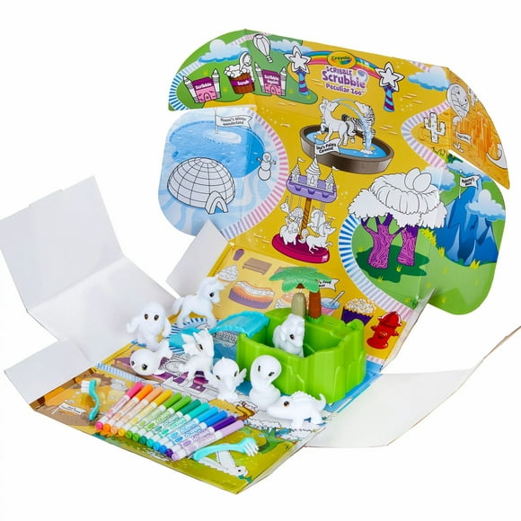 Crayola Scribble Scrubbie Peculiar Zoo Mess Free Playset, Creative Toys, Gift for Beginner Child