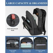 Matein 17in Business Laptop Backpack for Men, Waterproof Backpack with Lock for Work Travel School, Black