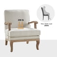thumbnail image 3 of Tina's Home Farmhouse Accent Chair Set of 2, Upholstered Armchair with Solid Wood Legs, Removable Cushion Comfy Reading Chair for Living Room Bedroom, Pewter, 3 of 12