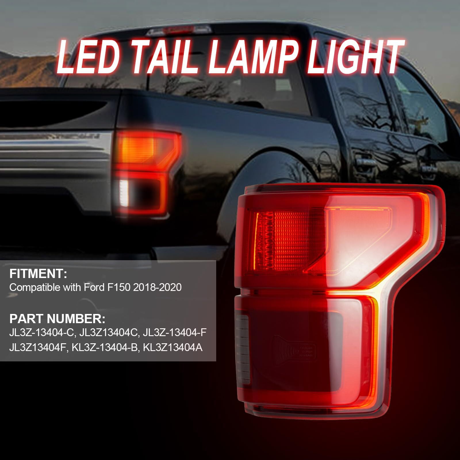 2018-2020 Ford F150 LED Tail Light with Blind Spot Type Left Side