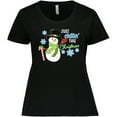 thumbnail image 3 of Inktastic Just Chillin' This Christmas Fun Snowman in Top Hat Women's Plus Size T-Shirt, 3 of 5