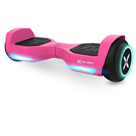 Hover-1 Rebel Kids Hoverboard, LED Headlights, 6 MPH Max Speed, 130 lbs Max Weight, 3 Miles Max Distance, Pink