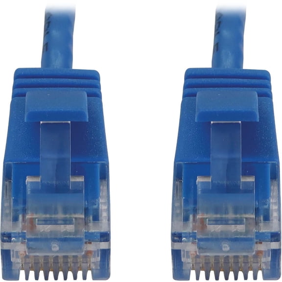 Eaton Tripp Lite Series Cat6a 10G Snagless Molded Slim UTP Ethernet Cable RJ45 M/M PoE Blue 6 in. 15 cm