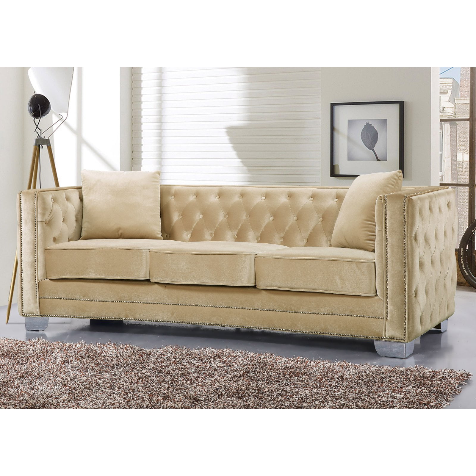 Meridian Furniture Inc Reese Sofa With Toss Pillows Meridian Furniture Inc Reese Sofa With