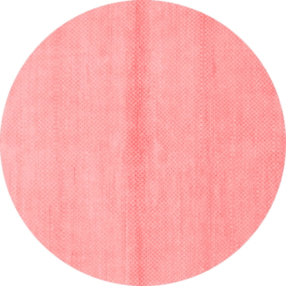 Ahgly Company Machine Washable Indoor Round Solid Red Modern Area Rugs, 8' Round