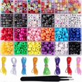 thumbnail image 1 of 1000 Pieces Bracelet Beads ABC Beads with 8 Rolls Bracelet String, 1 of 5