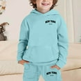 thumbnail image 4 of WOYY Big Girls Clothes Set New York Print Hoodie Sweatpants Outfits, Sizes 7-8, 4 of 5
