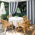 thumbnail image 4 of Outdoor Curtains for Patio Waterproof, Navy Blue Khaki Striped Windproof Pravicy Outside Porch Blackout Curtain, Modern Minimalist Ombre Lines Sun Blocking Curtains for Cabana 2 Panels 54"x84", 4 of 9