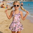 thumbnail image 3 of Tutolipy Tree Leaf Skirted Bathing Suit Sleeveless One Piece Skirted Swimwear, Sleeveless Bodysuit Design Comfortable Beach Swimwear for Summer Water Sport Size 6-7 Years, 3 of 8