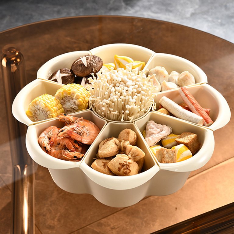 Sunjoy Tech Hot Pot Food Preparation Tray 6/9 Compartments 360