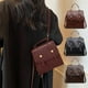 thumbnail image 1 of Mochila vintage para mujer - Bolso de viaje ligero, cuero PU, marrón/negro, 20x20x9cm, impermeable y gran capacidad, 1 of 6
