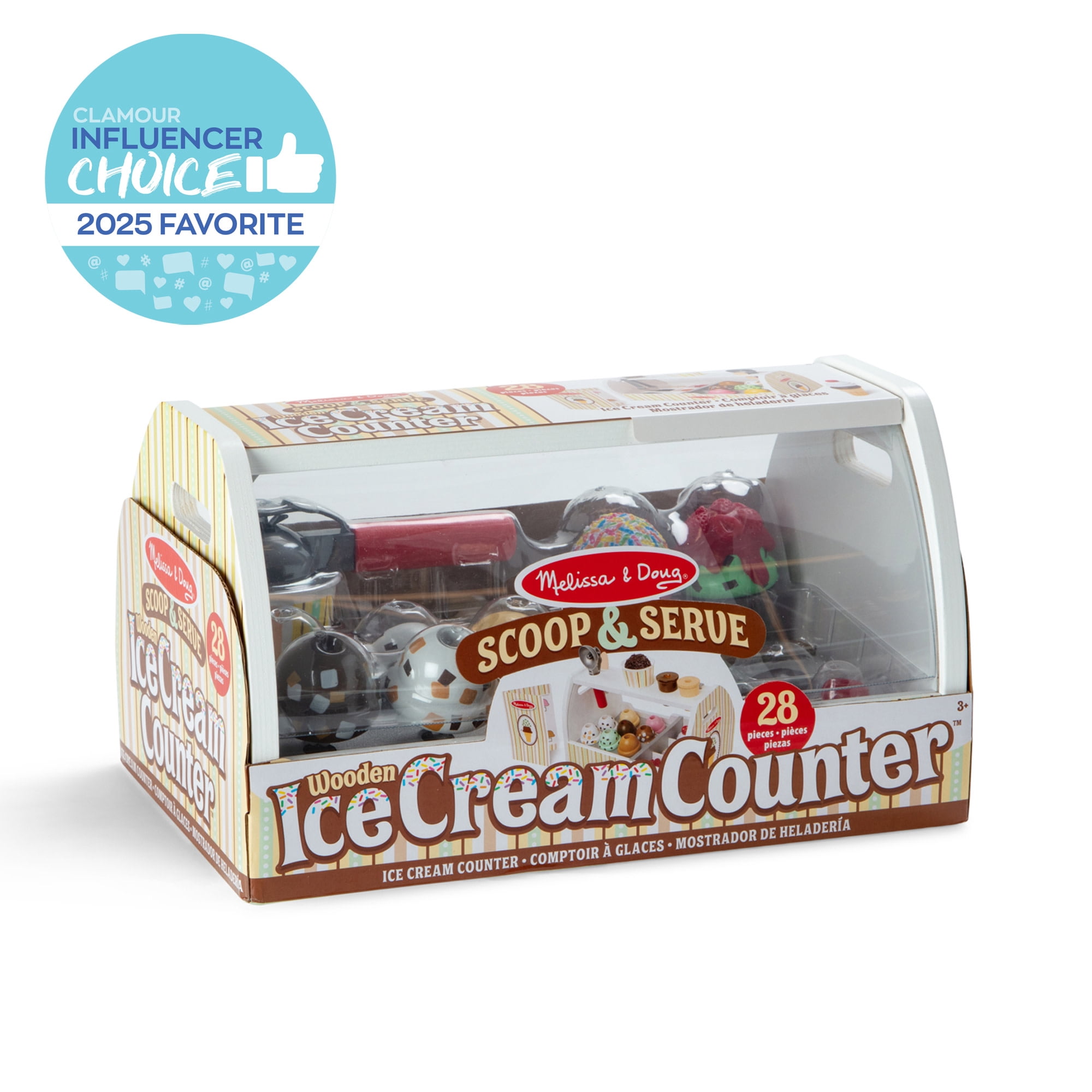 Melissa & Doug Wooden Scoop & Serve Ice Cream Counter Play Food Child Multicolor Wood 28 Piece