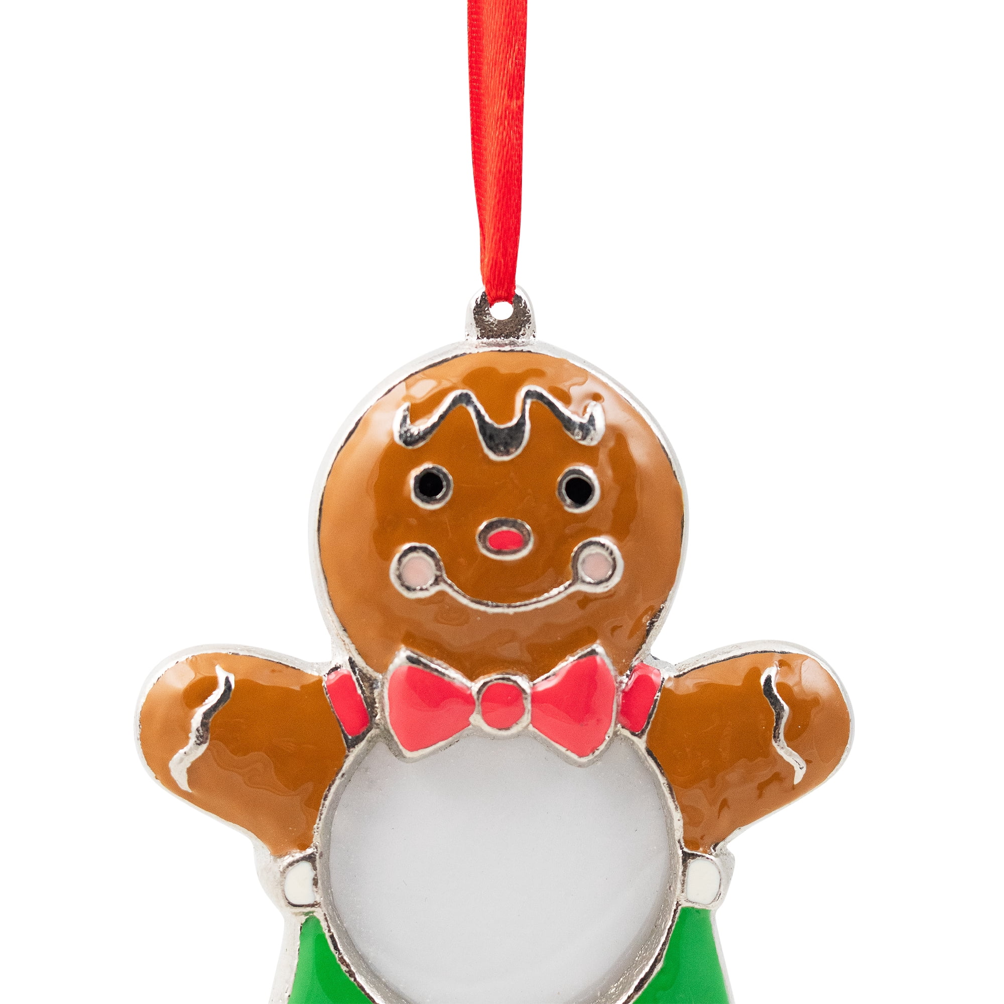 Gingerbread Man Photo Frame Christmas Ornament - 4"