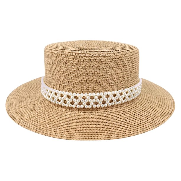 RoyalloveWomen's Wide Straw Panama Rolled Hat Floppy Tweed Hat Beach
