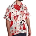 thumbnail image 2 of Valentine's Day Love Men's Casual Printed Hawaiian Poplin Button Down Short Sleeve Beach Shirt Unisex, 2 of 6