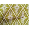 thumbnail image 4 of oneOone Cotton Poplin Lime Green Fabric Artistic Floral & Diamond Geometric Dress Material Fabric Print Fabric By The Yard 56 Inch Wide, 4 of 4