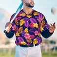 thumbnail image 5 of Lsque Purple Flower Pattern Mens Polo Golf Shirts Funny Graphics Shorts Sleeve Button Shirts Baseball T-shirt-4X-Large, 5 of 7