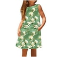 thumbnail image 4 of Gamivast Girls Dresses Size 10-12 Fashion Floral Print Midi Dress Loose Flowy Sleeveless Tank Dress Princess Dresses Vacation Casual Beach Dress 8Y Vestidos De Verano Para Niña, 4 of 8