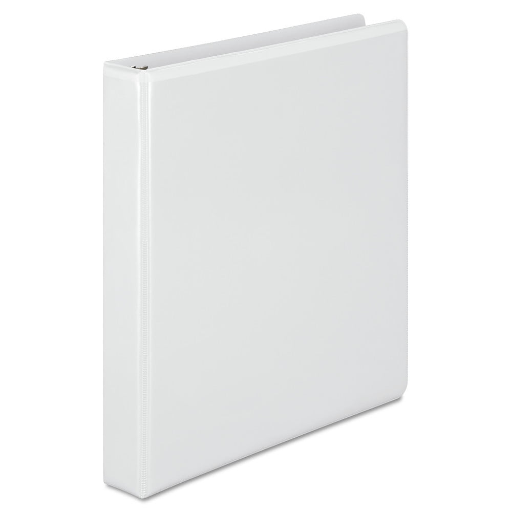 Heavy-Duty 1 in. Capacity 11 in. x 8.5 in. 3 Ring Round Ring View Binder with Extra-Durable Hinge - White