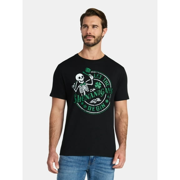 St. Patrick's Day Men's Graphic Tee Shenanigans from Way to Celebrate, Sizes XS-5XL