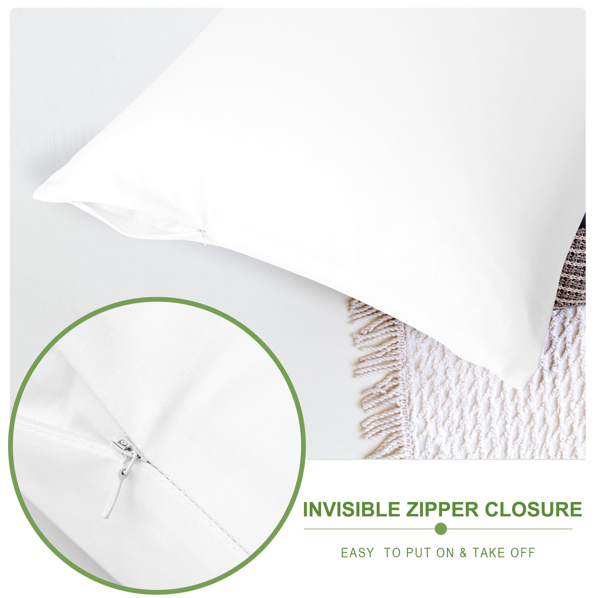 Unique Bargains Zipper Closure Body Pillowcase 1Pc White 20"x54"