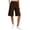 Brown, variant on Womens Long Shorts with Slits Pockets Drawstring Elastic Waist Linen Knee Length Summer Casual Sweat Short (L, Khaki)