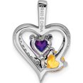 thumbnail image 4 of Sterling Silver Rhodium-Plated Amethyst Citrine And Diamond Pendant Made In China qp3138ci, 4 of 5