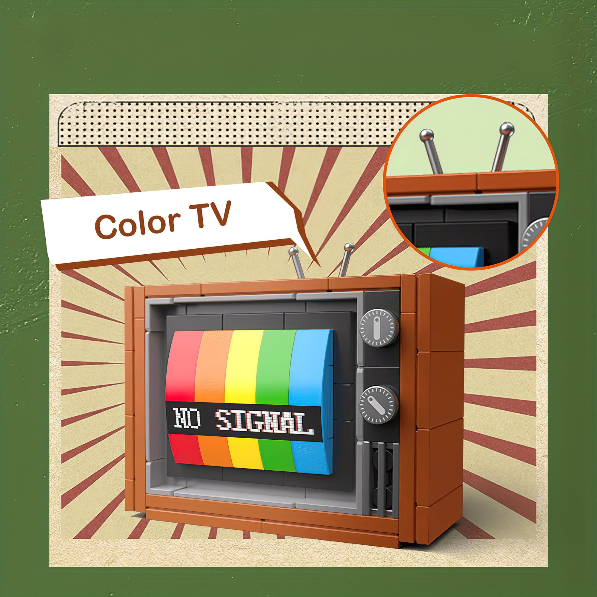 HI-REEKE Appliances Building Block Set Color Television Kit Plastic Toy Gift for Adult Multicolor