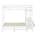 thumbnail image 5 of Euroco Twin over Full Bunk Bed with Desk and Drawers for Kids Teens Bedroom, White, 5 of 13