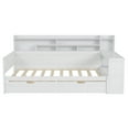 thumbnail image 6 of CoSoTower Wooden Full Size Daybed with Storage Shelves, Multi-Functional Bed with Two Storage Drawers and Study Desk, Antique White, 6 of 9
