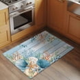 thumbnail image 3 of Marine Life Washable Small Entryway Area Rugs 2'x3', Shell Coral Eucalyptus Leaves Blue Wood Grain Low Pile Throw Rug Non-Slip Sturdy Edge Binding Carpet for Front Door Floor Room Entry, 3 of 9