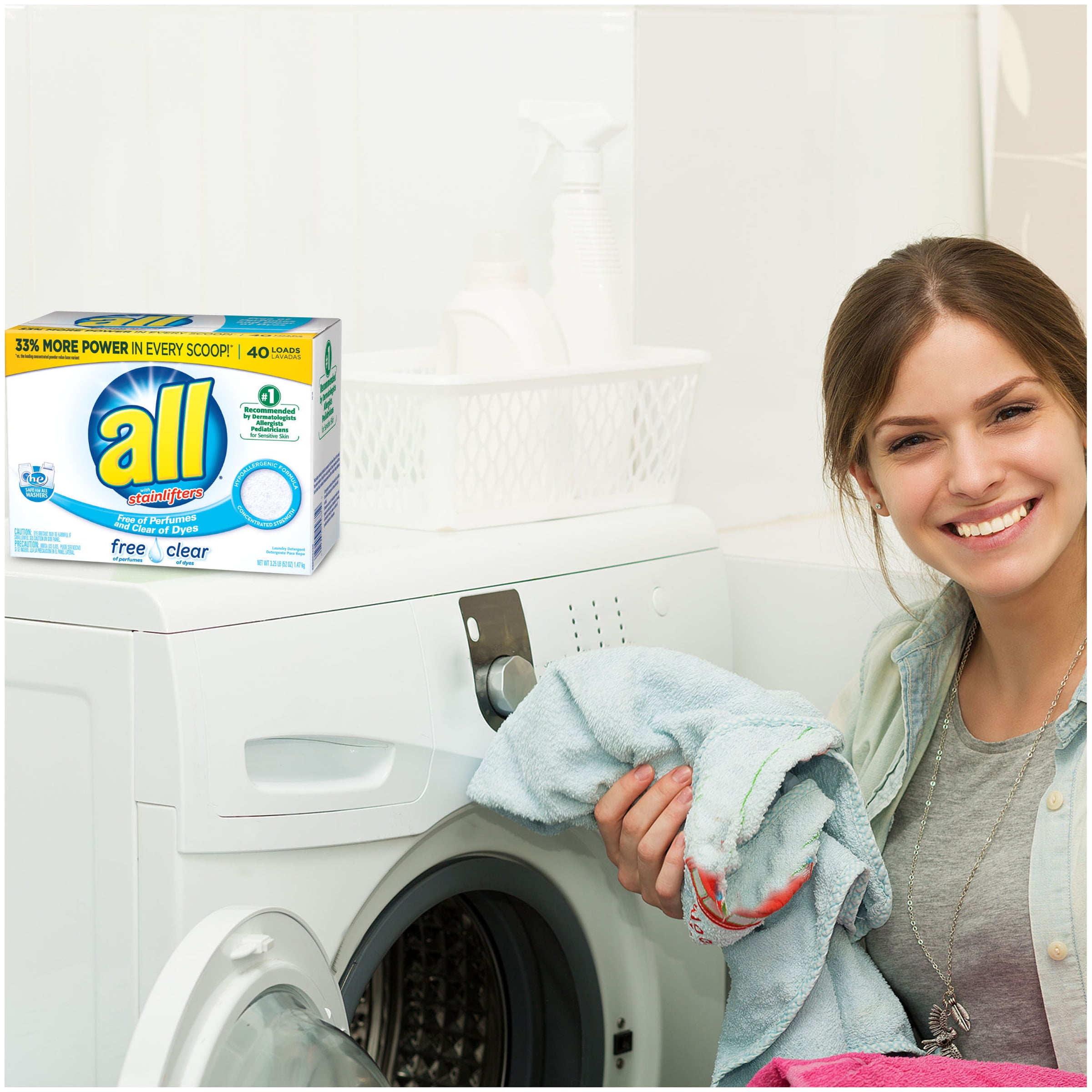 pic All Free And Clear Powder Bulk all powder laundry detergent free clear for sensitive skin 52 ounces 40 loads