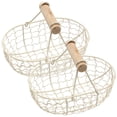 thumbnail image 6 of 2pcs Vintage Iron Storage Basket Hollow Iron Fruit Basket Bread Storage Holder Home Supplies, 6 of 7