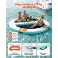 thumbnail image 4 of VEVOR Inflatable Floating Dock, 10x8 FT Round Inflatable Dock Platform, Non-Slip Water Air Mat with Portable Carrying Bag & Detachable Ladder, Floating Water Platform Island Raft for Pool Beach Ocean, 4 of 9