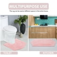 thumbnail image 6 of Home Weavers Waterford Collection 100% Cotton Non-Slip Bathroom Rug Set Machine Washable Toilet Lid Cover, U Shaped Contour, Bathroom Rug, Runner, Pink Color 4 Piece Bath Carpet set, 6 of 8