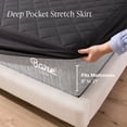 thumbnail image 4 of Bare Home Quilted Mattress Pad - Cooling Mattress Cover - Deep Pocket - Split Head Flex King, Black, 4 of 10