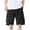 Black, variant on Mens Half Shorts Pants Solid Color Drawstring Elastic Waist Multi Pocket Workwear Summer Shorts