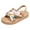 Gold, variant on Rokment Womens Floral Platform Slingback Dress Sandals Boho Beach Casual Yoga Mat Cushioned Comfortable Elastic Ankle Strap Slingback Flat Summer Shoes Black Size 6