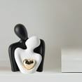 thumbnail image 4 of Ikohbadg Mini Couple Statue Tv Stand Decor Items for Living Room Home Decor, Bedroom Decor for Couples Sculpture for Anniversary Wedding, Love Gifts for Couples, Knick Knacks for Shelves, Black White, 4 of 6