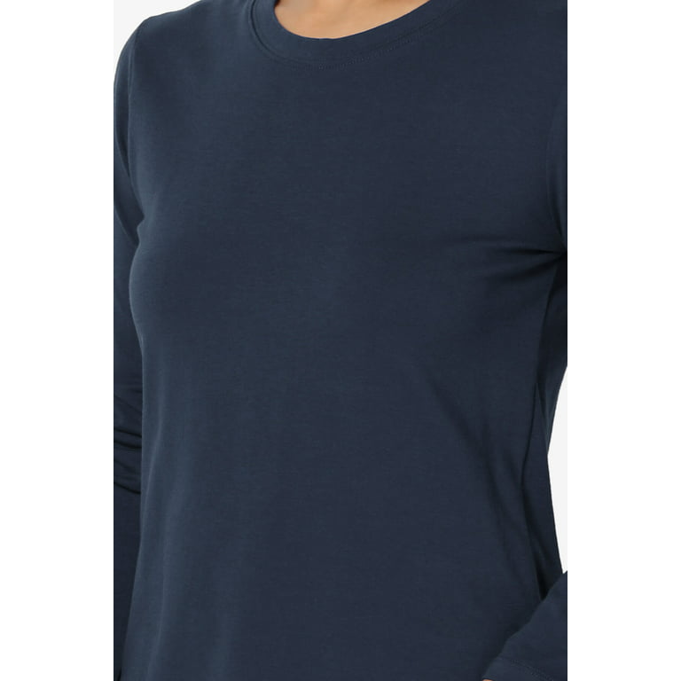 Basic round neck style cotton T-shirt Crew neck long sleeves shirt