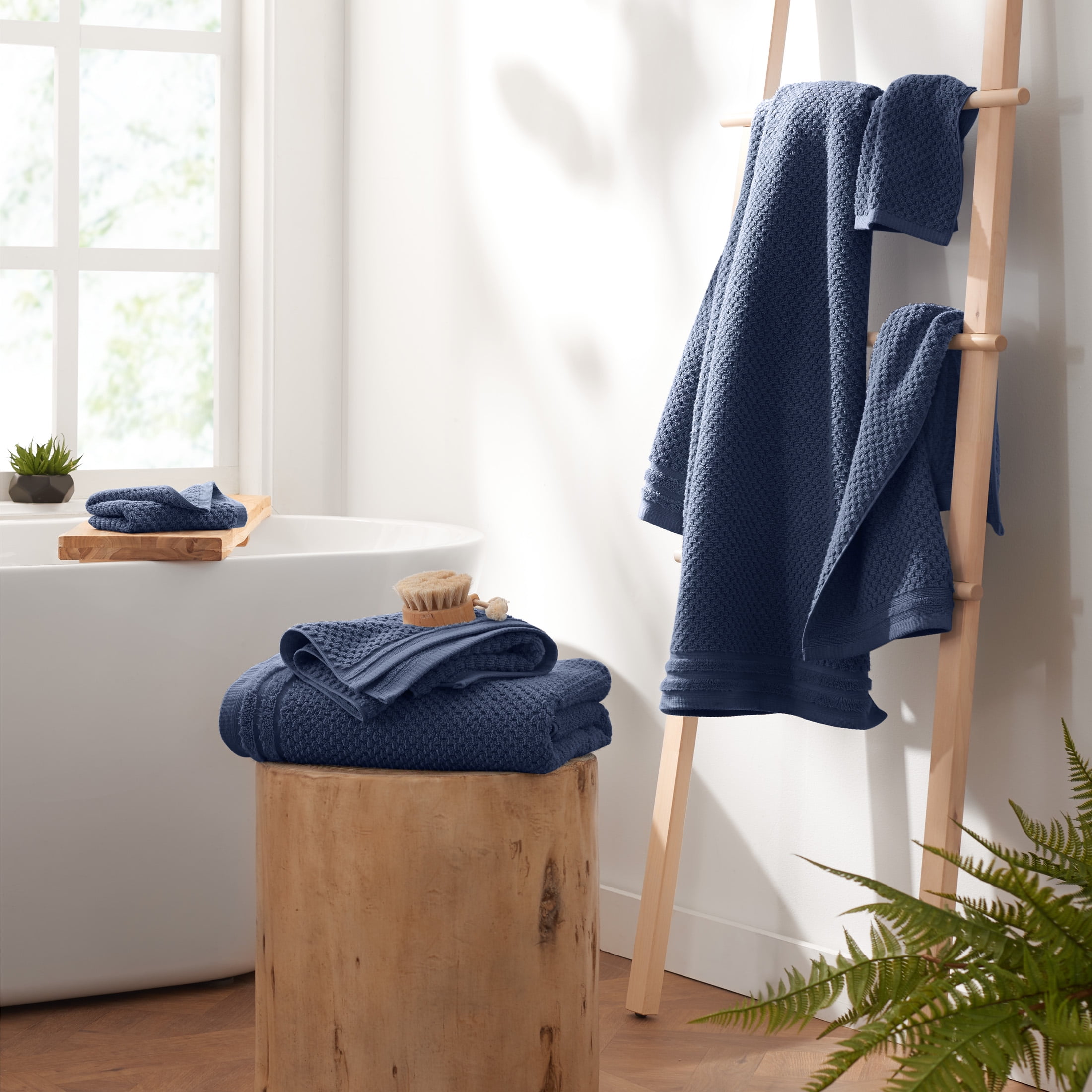 Ienjoy Home 6-Piece Navy Cotton Bath Towel Set in the Bathroom Towels  department at