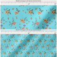 thumbnail image 2 of Soimoi Blue Cotton Poplin Fabric Leaves & Flower Print Fabric by the Yard 42 Inch Wide, 2 of 7