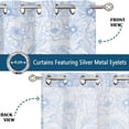 thumbnail image 4 of Vargottam Botanical Pattern Extra Long Sheer Curtains for Double Height Windows & Doors - Set of 2 Panels, 108", Grommet Top, Light Filtering Printed Georgette Drapes, 4 of 9
