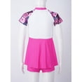 thumbnail image 4 of CHICTRY Kids Girls 2Pcs Short Sleeve Rashguard Dress with Shorts Swimsuit Bathing Suit Beachwear Rose Red 14, 4 of 7
