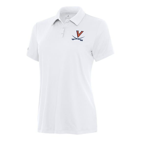 Women's Antigua White Virginia Cavaliers Reprocess Polo
